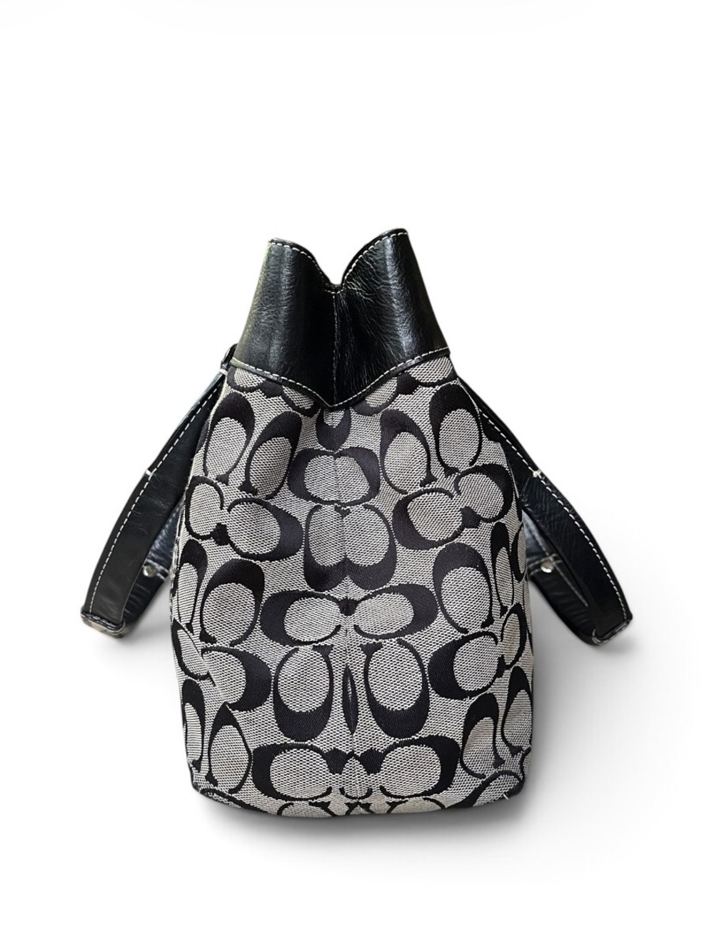 Coach Signature Penelope Black/Grey Jacquard Shoulder Bag Tote - Picture 6 of 15